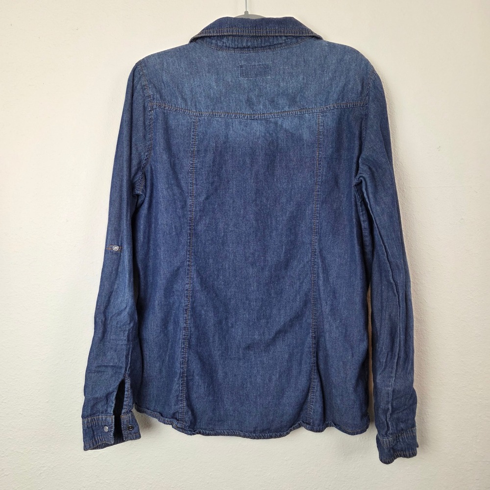 Ci Sono Denim Collection Women Medium Dark Wash TP012 Denim Button Up Shirt‎ - Picture 8 of 9